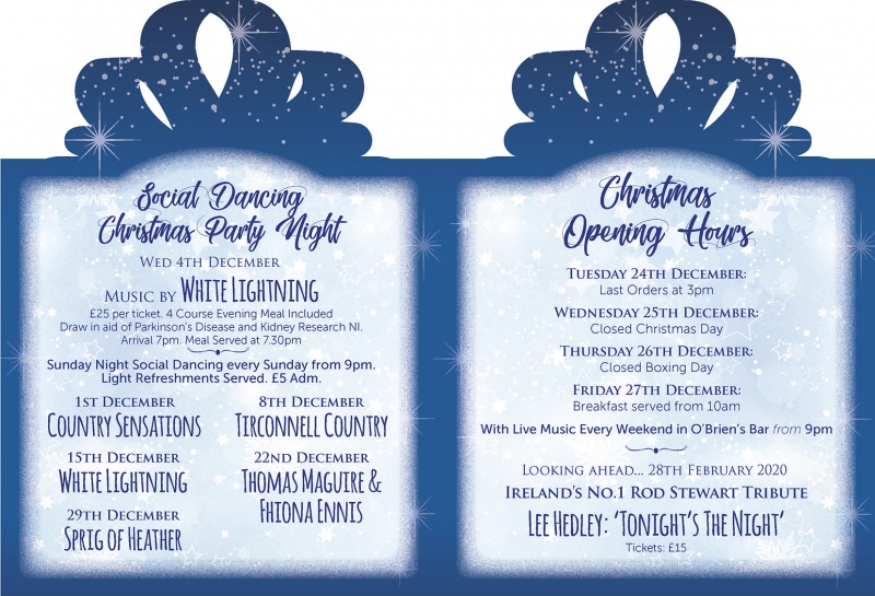 Christmas Brochure 2019- Entertainment Christmas Entertainment at The Mellon Country Inn